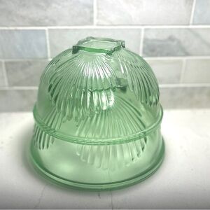 2 Vintage Depression Era Jeanette Green Shell Pattern Mixing Bowls